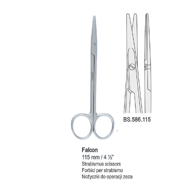 Scissors strabismus Falcon straight 115mm 