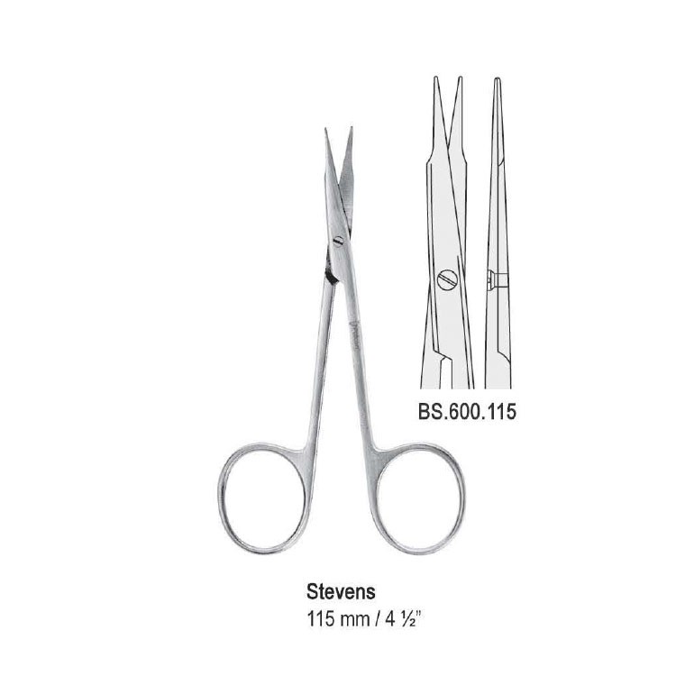 Scissors Stevens bl/bl straight 115mm