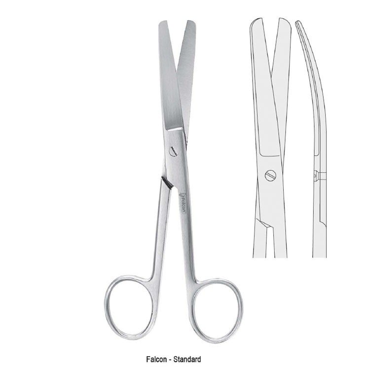 Scissors Falcon-Standard bl/bl curved 165mm