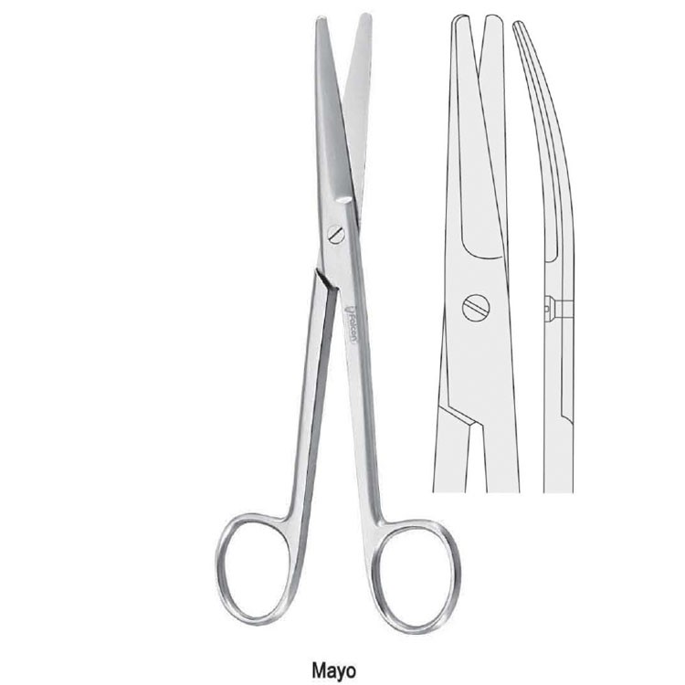 Scissors operating Mayo curved 170mm