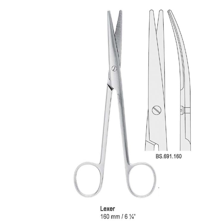 Scissors operating Lexer curved 160mm