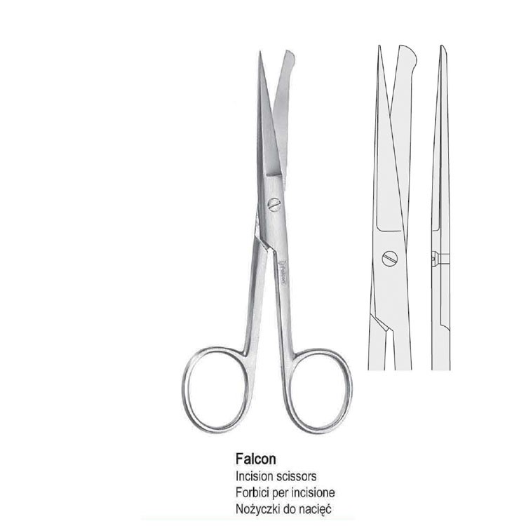 Scissors incision Falcon straight 130mm