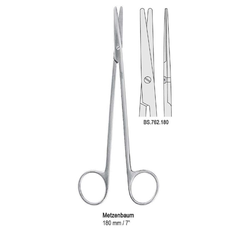 Scissors Metzenbaum BL/BL straight 180mm