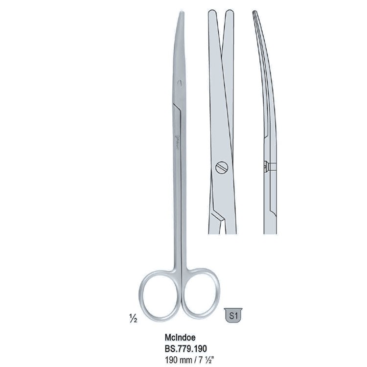 Scissors McIndoe curved 190mm