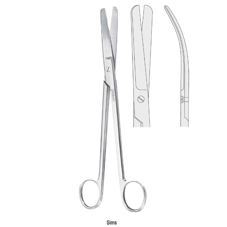 Scissors uterine Sims bl/bl cur. 200mm 