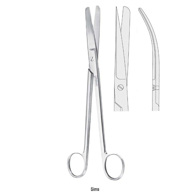 Scissors uterine Sims bl/sh str. 200mm 