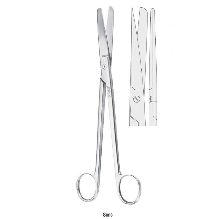 Scissors uterine Sims bl/sh cur. 200mm 