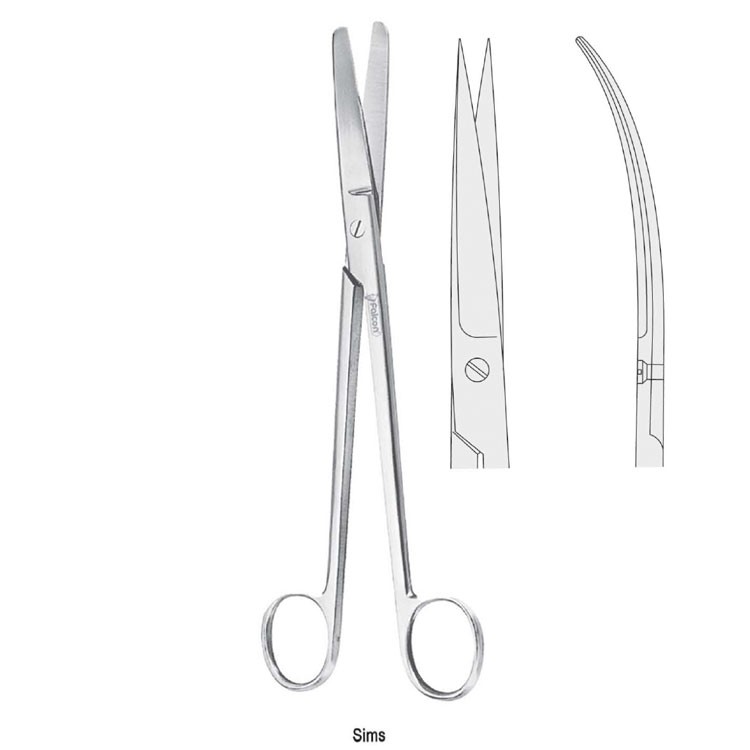 Scissors uterine Sims shl/sh cur. 200mm 