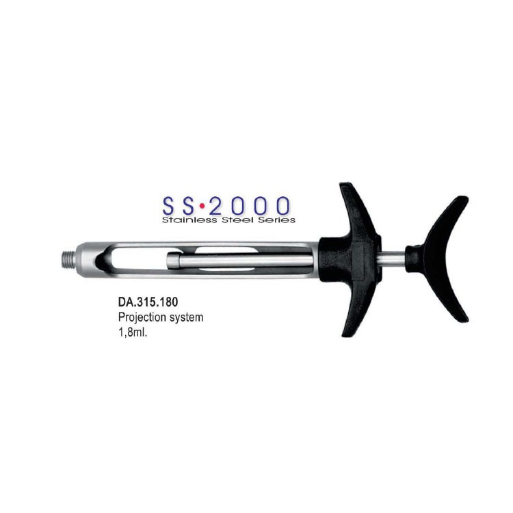 SS-2000 Syringe self aspirating Projection-System 1.8ml. Metric 