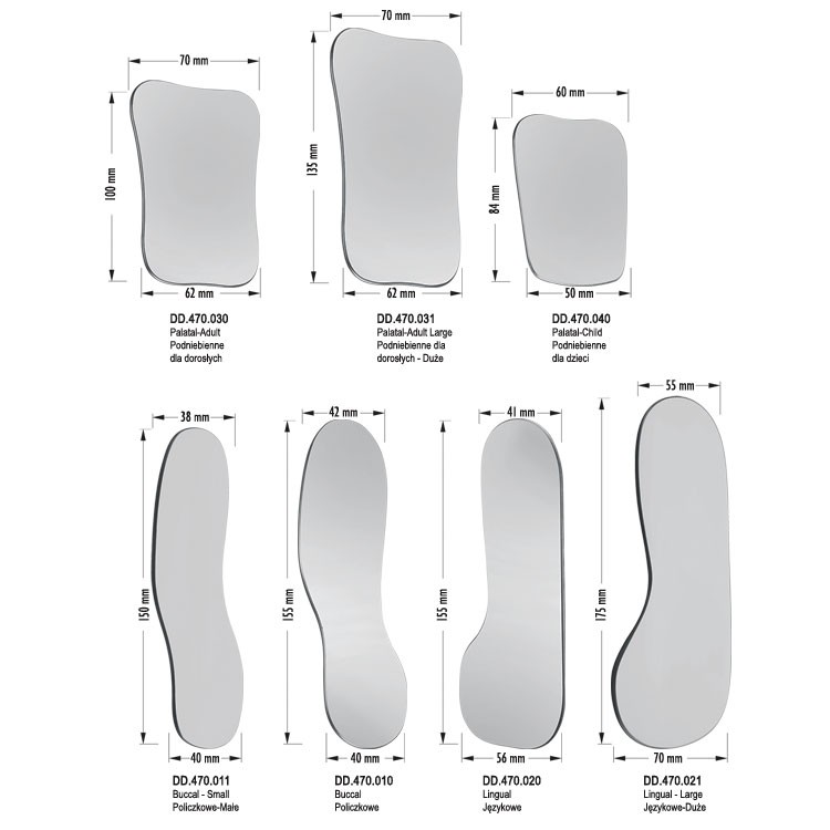 Photographic mirror double sided Front surface Set of 7