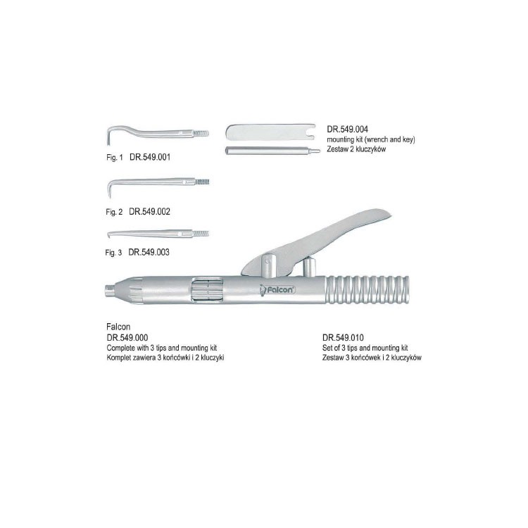 Set of 3 tips with mounting kit for DR.549.000