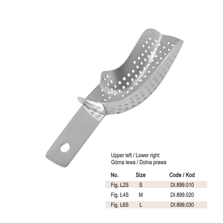 Impression tray partial without rim upper left / lower right fig. L2S