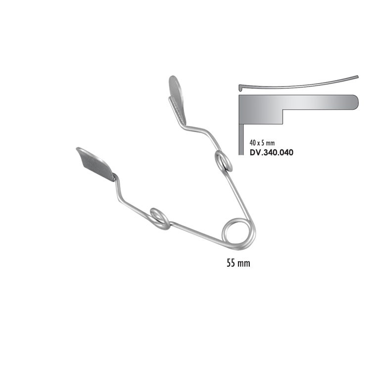 Cheek retractor small 40x5mm, 55mm