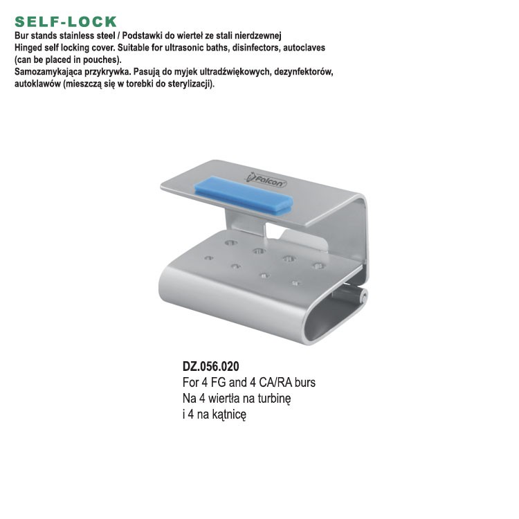SELF-LOCK Bur stand for 4 FG and 4 CA/RA burs, blue