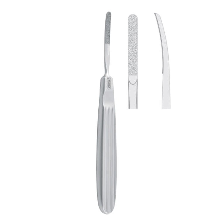 Rasp TMJ Dolwick-Reich diamond coated fig. 2, 150mm