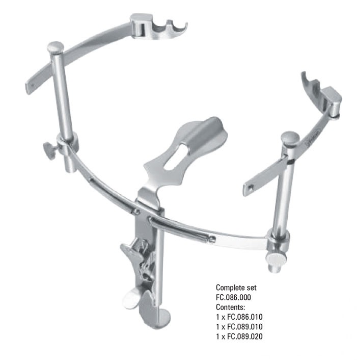 Mouth gag Dingman-Millard set with 3 blades
