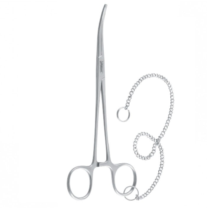 Clamp coronoid holding Hargis 1x2th curved with chain 190mm