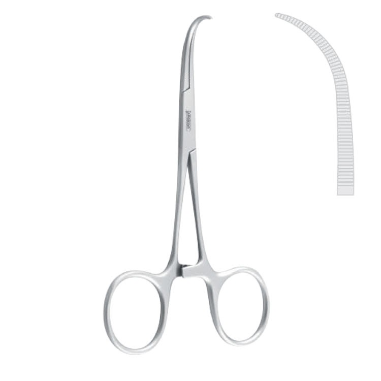 Forceps wire grasping Obwegeser fig.2 curved 160mm