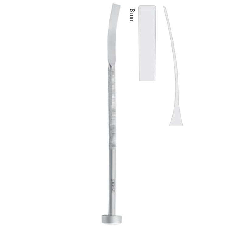Osteotome Obwegeser elastic curved 8mm, 210mm