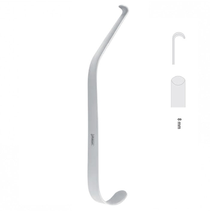 Retractor channel Obwegeser model-2 8mm, 160mm