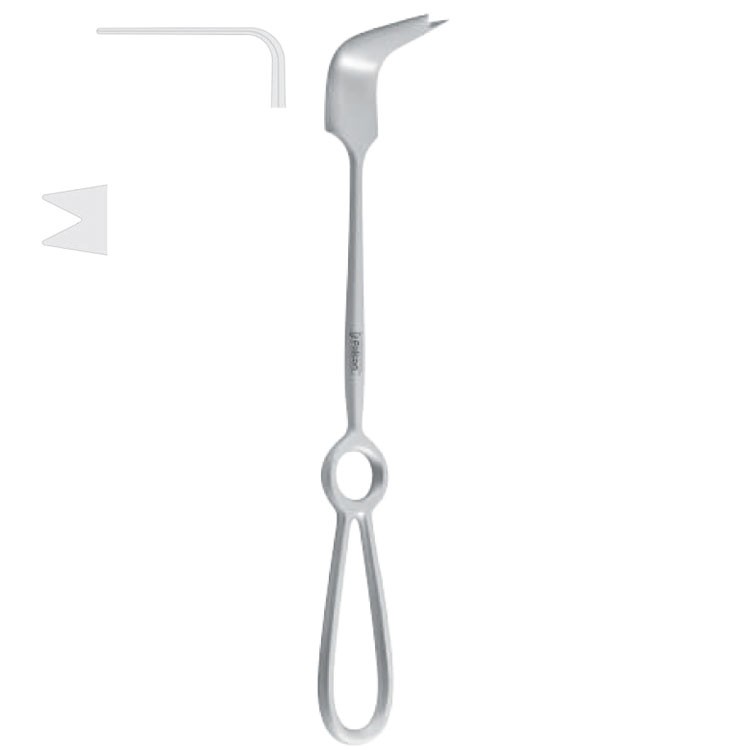 Retractor nasal spine Obwegeser 35x10/23mm, 220mm 