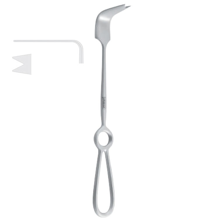 Retractor nasal spine Obwegeser 45x10/23mm, 220mm 