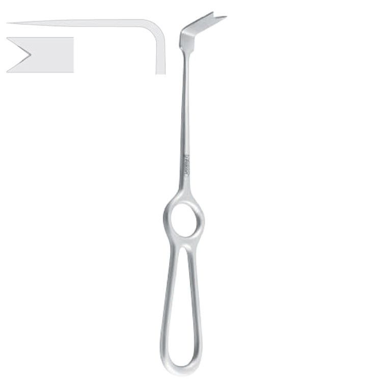 Retractor nasal spine Obwegeser 42x10mm, 220mm 