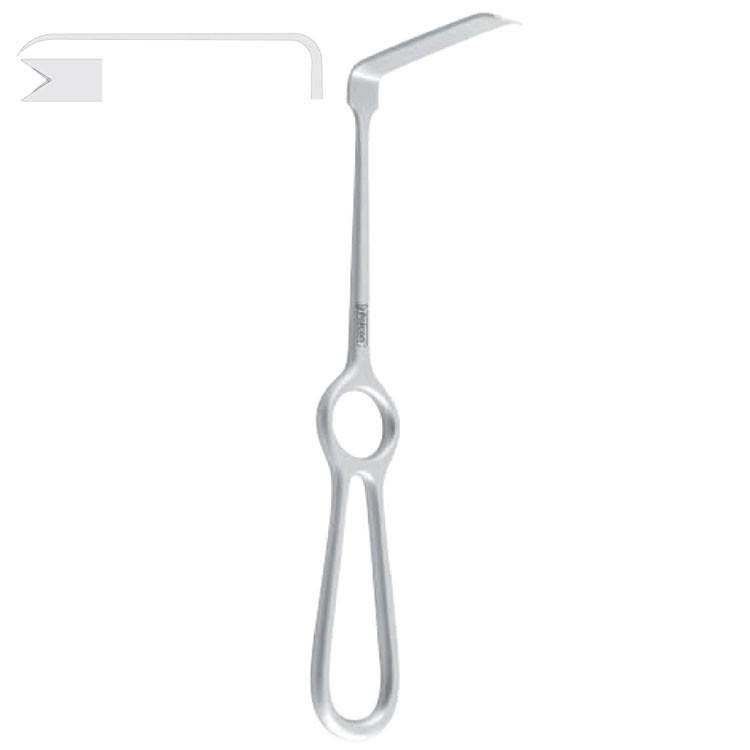 Retractor ramus Obwegeser downward 70x11mm, 220mm 