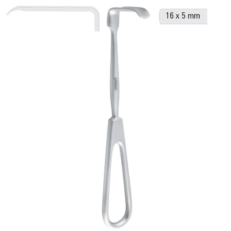 Retractor soft tissue Obwegeser downward 16x5mm, 170mm 