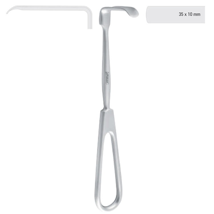 Retractor soft tissue Obwegeser downward 35x10mm, 170mm 
