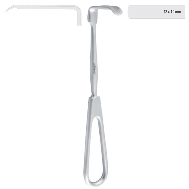 Retractor soft tissue Obwegeser downward 42x11mm, 170mm 