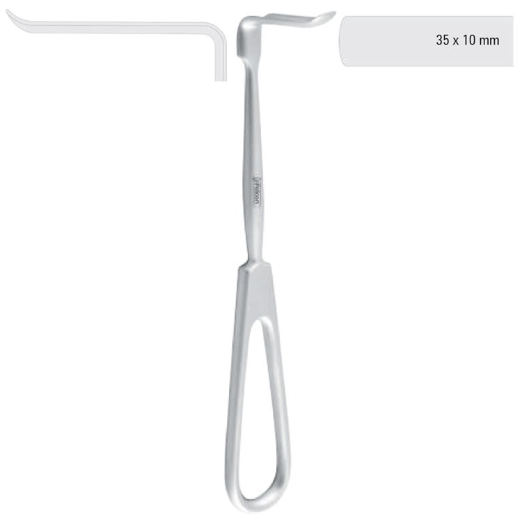 Retractor soft tissue Obwegeser upward 35x10mm, 170mm 