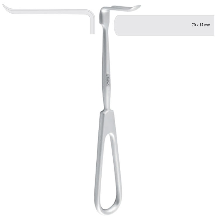Retractor soft tissue Obwegeser upward 70x14mm, 170mm 