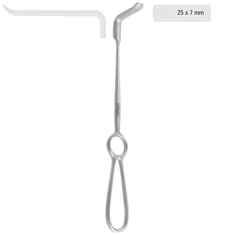 Retractor soft tissue Obwegeser upward 25x7mm, 220mm 