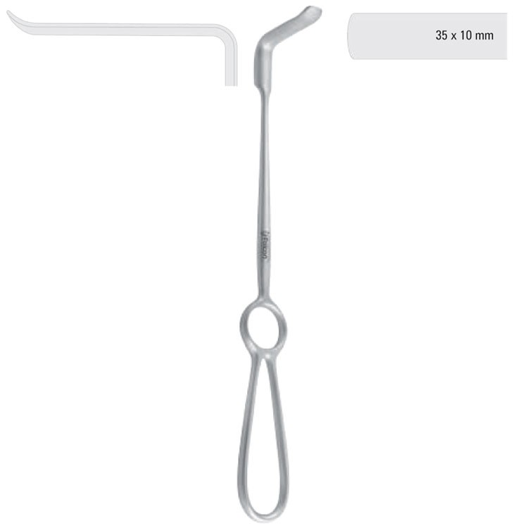 Retractor soft tissue Obwegeser upward 35x10mm, 220mm 