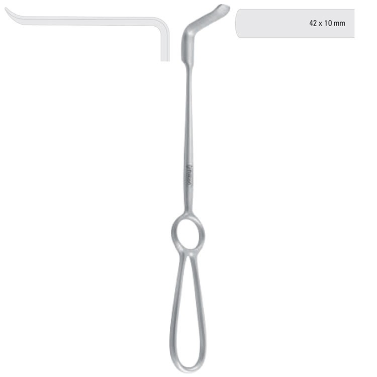 Retractor soft tissue Obwegeser upward 42x10mm, 220mm 