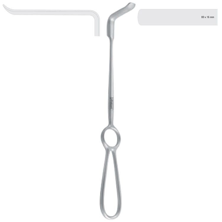Retractor soft tissue Obwegeser upward 80x16mm, 220mm 