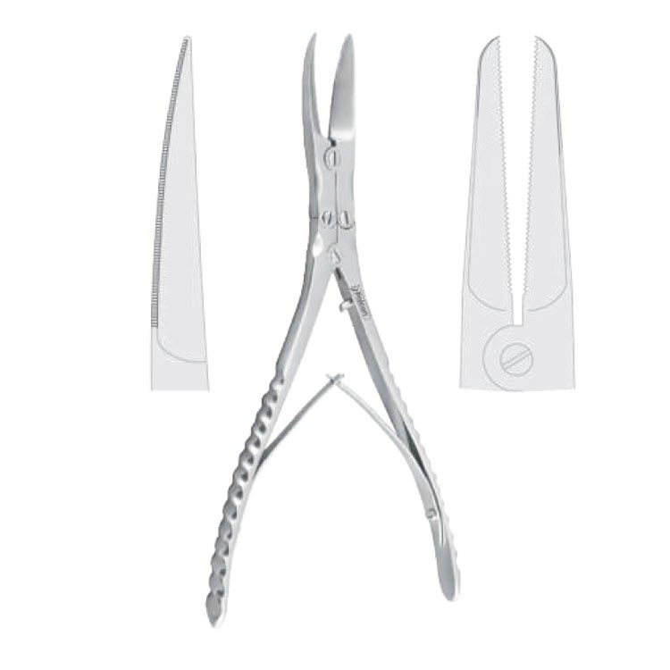 Scissors nasal ridge cutting Obwegeser less curved 215mm