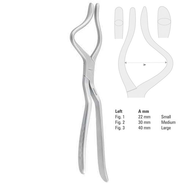 Forceps disimpaction Rowe left fig.3, 240mm