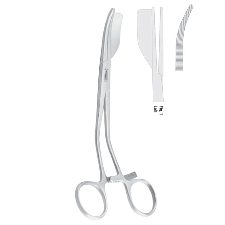 Clamp ramus Steinhauser curved left 150mm