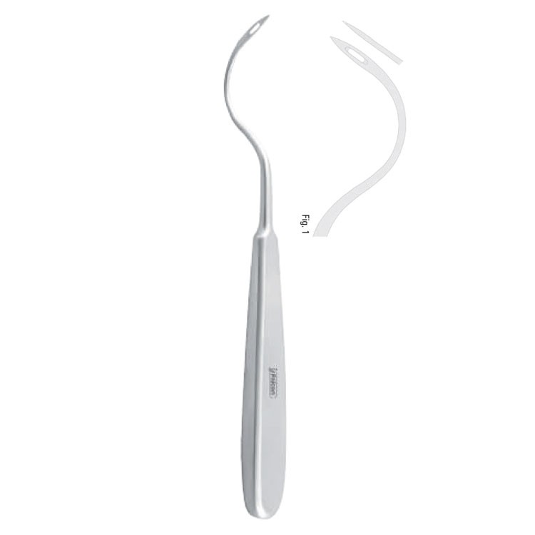 Awl illiac crest Tessier with eye curved 195mm 