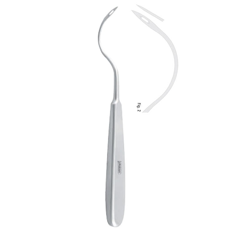 Awl illiac crest Tessier with eye curved 205mm