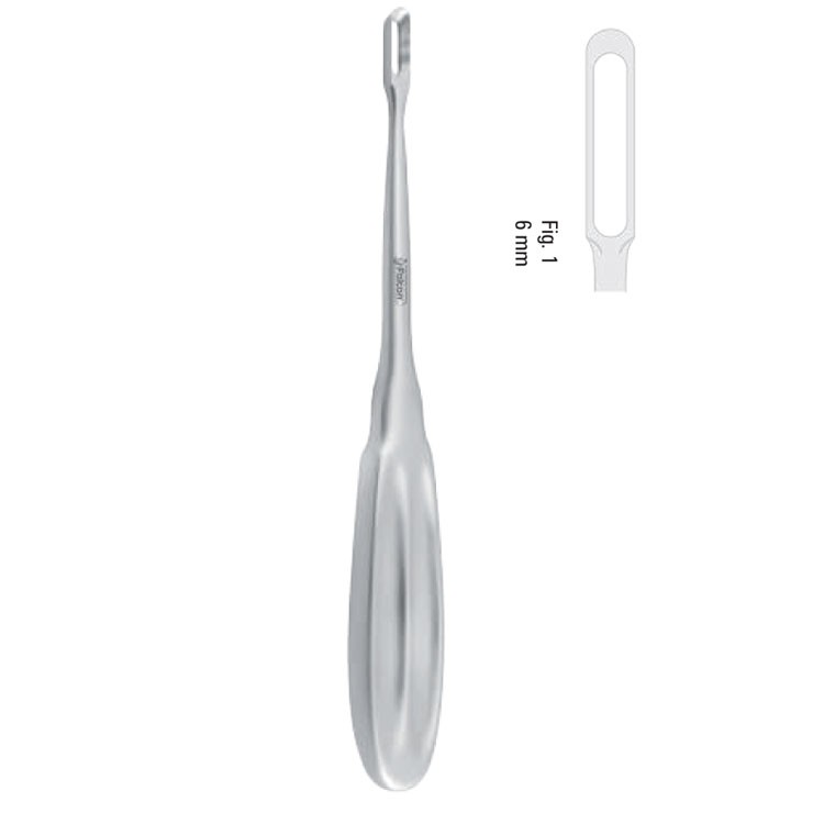Curette bone Tessier straight 6mm, 220mm