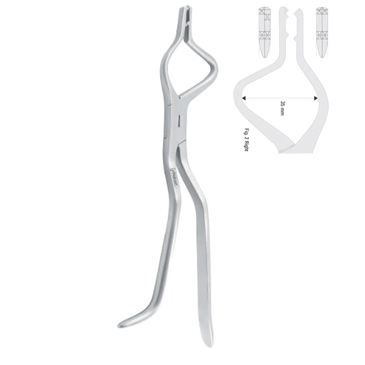 Forceps disimpaction Tessier adult right 230mm