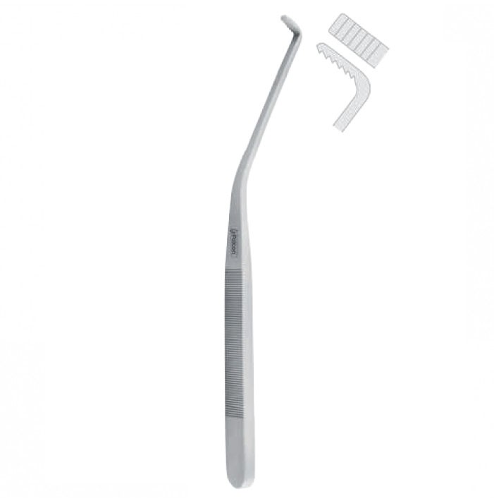 Hook bone Tessier serrated 185mm black