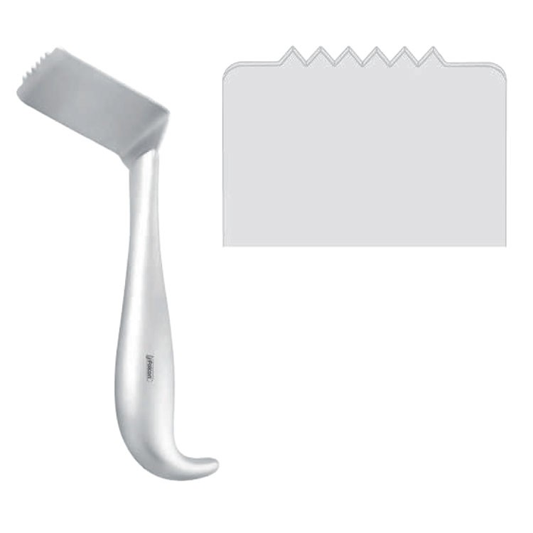 Retractor illiac crest Tessier toothed fig.2, 180mm black