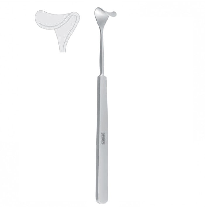 Retractor orbital/eye lid Tessier 17.5mm, 150mm black