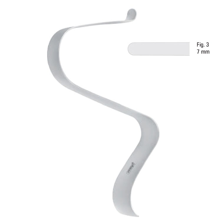 Retractor soft tissue Tessier s-shape fig.3, 125mm black