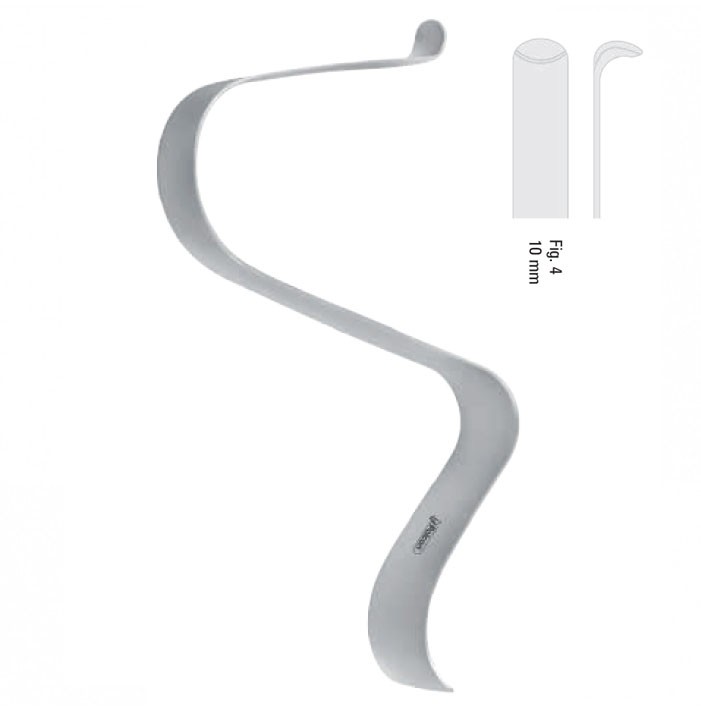 Retractor soft tissue Tessier s-shape fig.4, 125mm