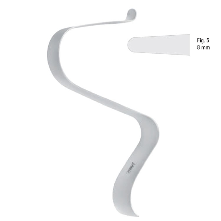 Retractor soft tissue Tessier s-shape fig.5, 125mm black